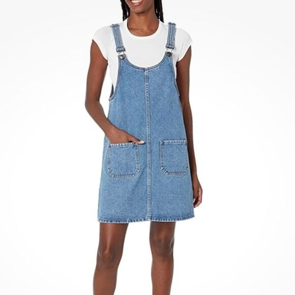 LILY PARKER Dark Denim Jumper Overall Dress-S - Picture 1 of 10